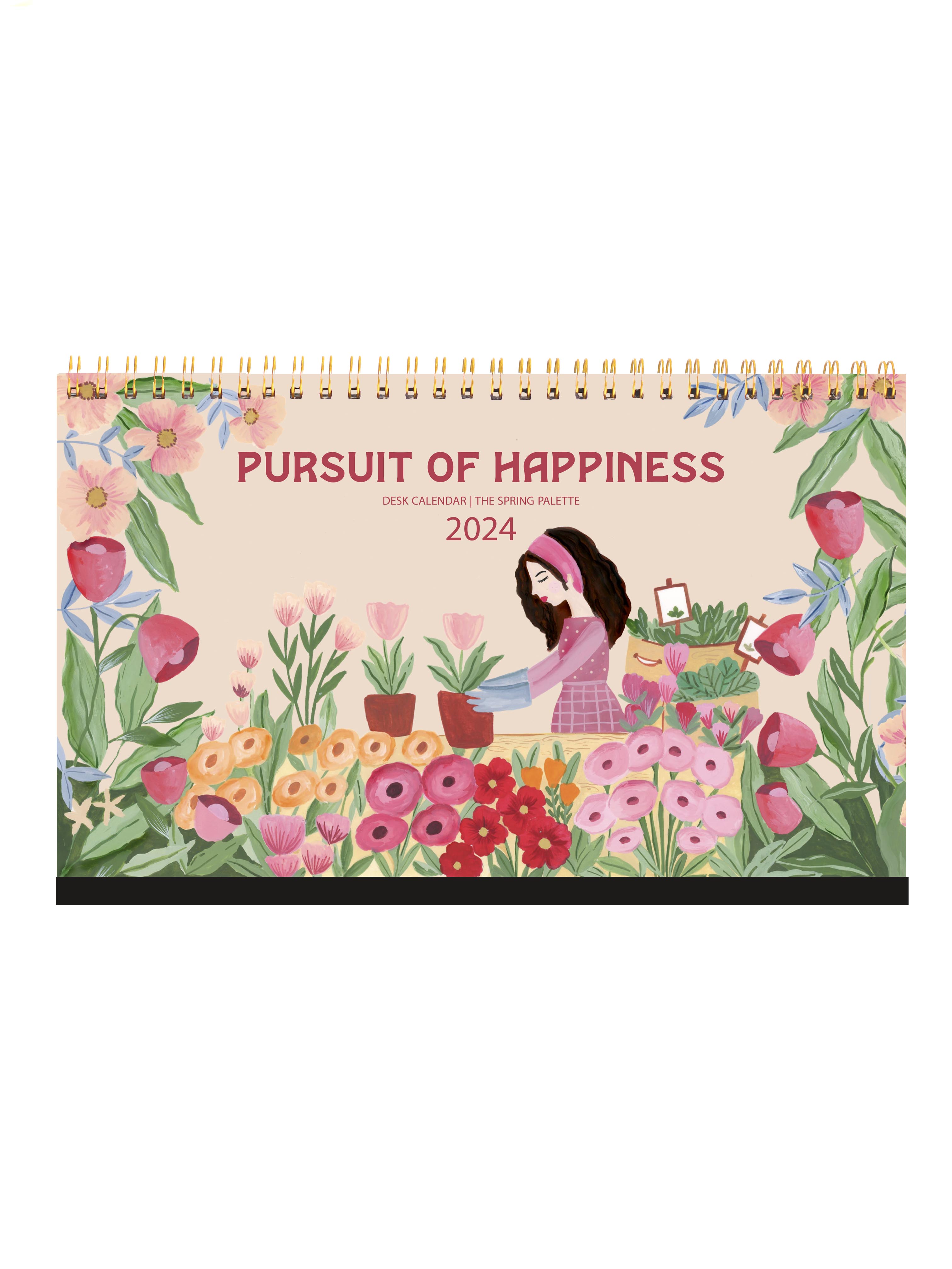 Pursuit of Happiness Desk Calendar 2024 by The Spring Palette