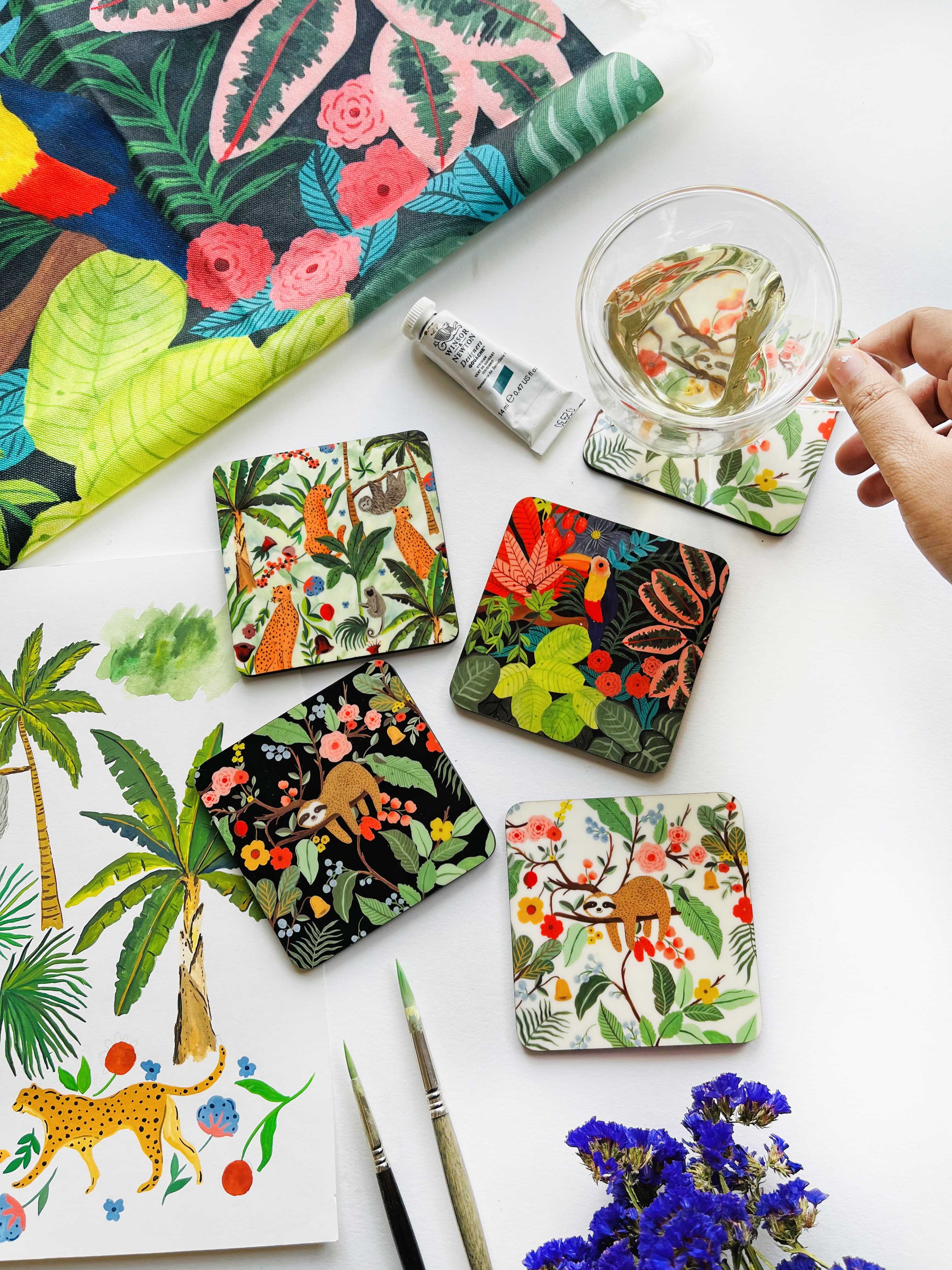 The Spring Palette Coasters Into the wild Coasters (Set of 4)